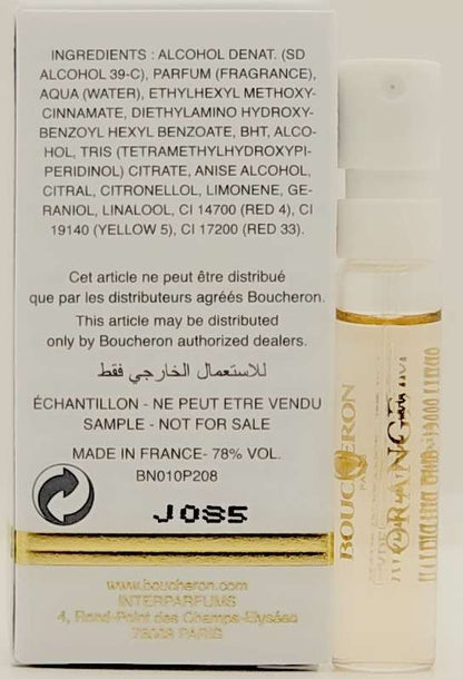 BOUCHERON Orange de Bahia Eau de Parfum 2ml Sample – Citrusy Floral Niche Fragrance