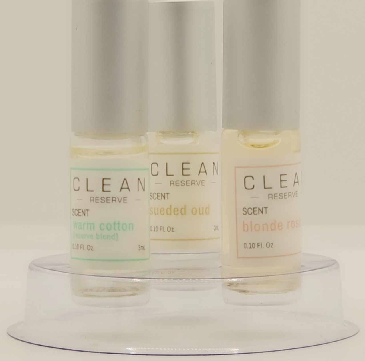 CLEAN RESERVE Rollerball Layering Trio – Blonde Rose, Sueded Oud, Warm Cotton x 3ml Unisex Perfume Set