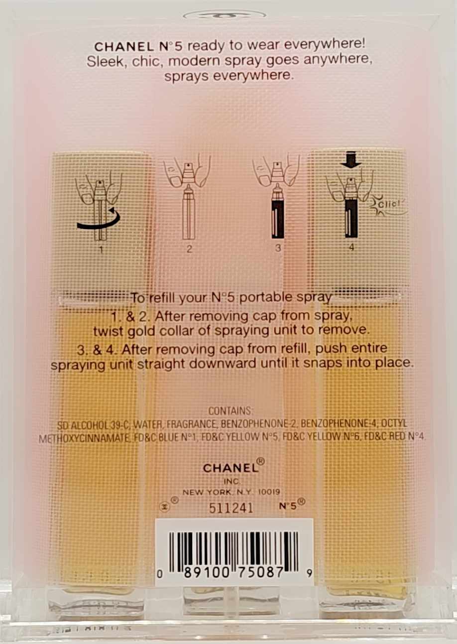 Chanel No. 5 Eau de Toilette Travel Spray Set – 3 x 15ml Refills – Iconic Luxury Perfume