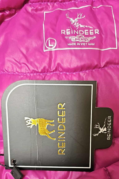 Reindeer Puffer Jacket for Women - Size L - Lightweight Winter Coat
