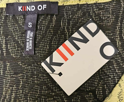 KIIND OF Women's Sleeveless Yellow Rose Jacquard Dress - Size S