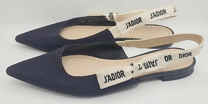 Dior J’Adior Slingback Flats – Black Pointed Toe Designer Shoes Size 36 New 95% | Ghbb Trading