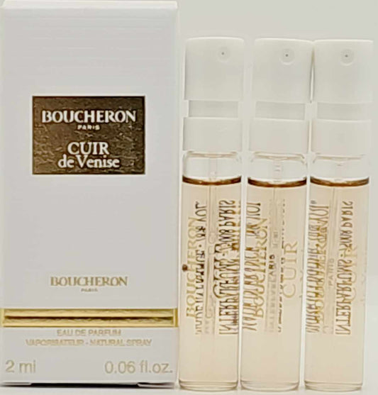 Lot 3 of BOUCHERON Cuir de Venise Eau de Parfum 2ml Spray Sample Vial with Carded Box Ghbb Trading