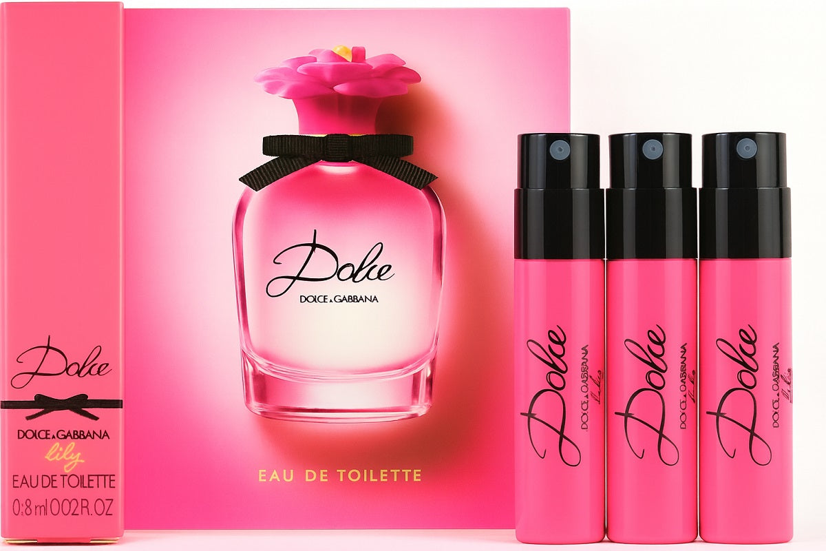 Lot of 3 Dolce & Gabbana Dolce Lily Eau de Toilette – 0.8ml Travel Spray Sample Ghbb Trading