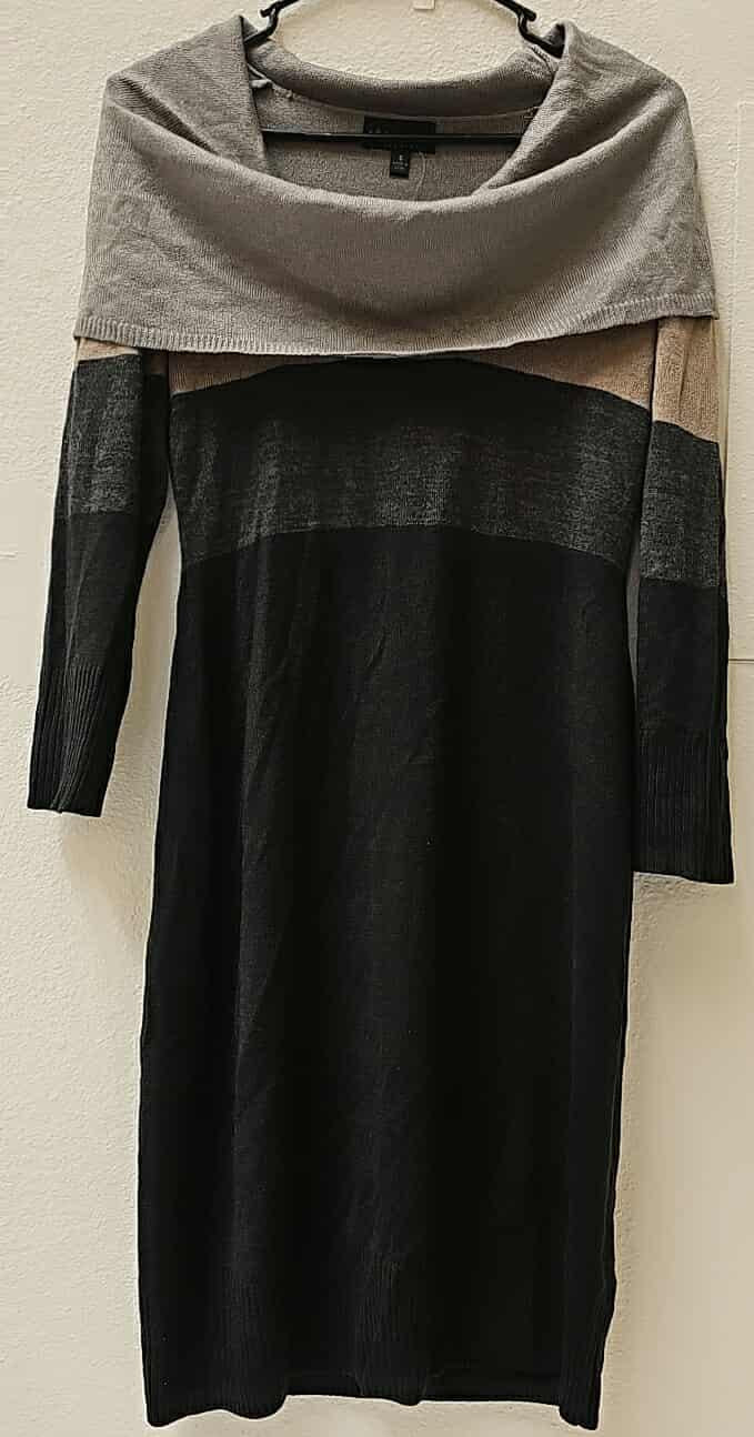 Connected Apparel Women's Long Sleeve Black Knit Sweater Dress – Size S – Winter Fashion New with Tags Ghbb Trading