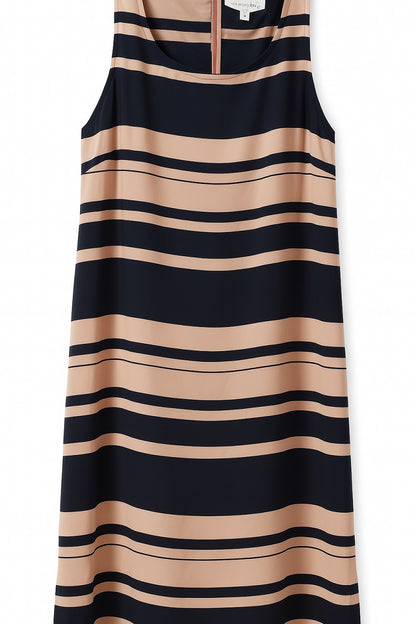 Maison Jules sleeveless striped midi dress in navy and blush pink, size S Ghbb Trading
